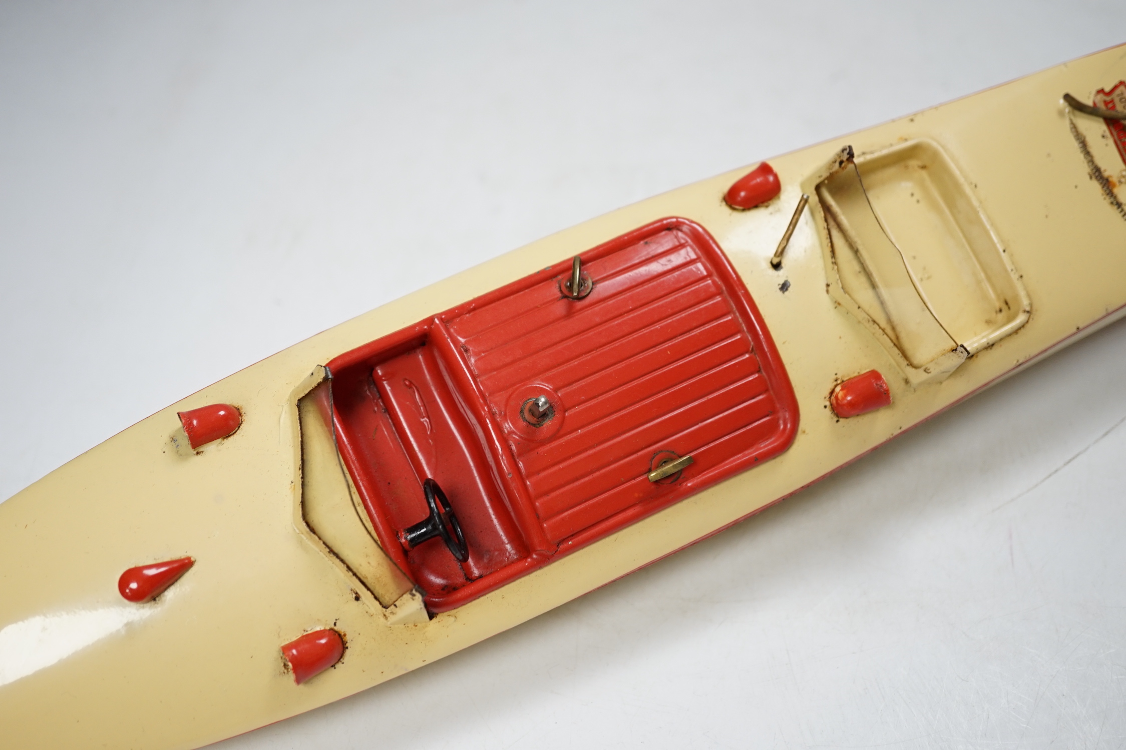 A boxed clockwork Hornby Racer III Speed Boat
